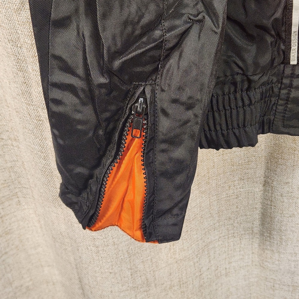 Biker Design Water Resistant Motorcycle Jacket Men's L Black Orange‎ Reflective - Picture 3 of 9
